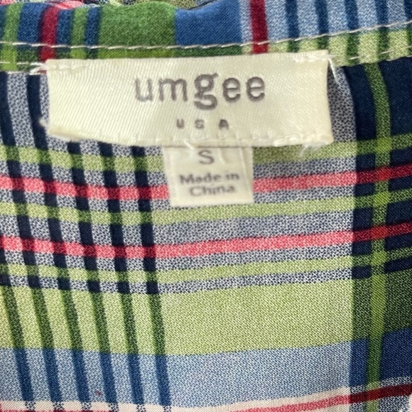 UMGEE Cotton Blend Plaid Long Sleeve Button Front Shark Bite Tunic Dress Small - Picture 4 of 11